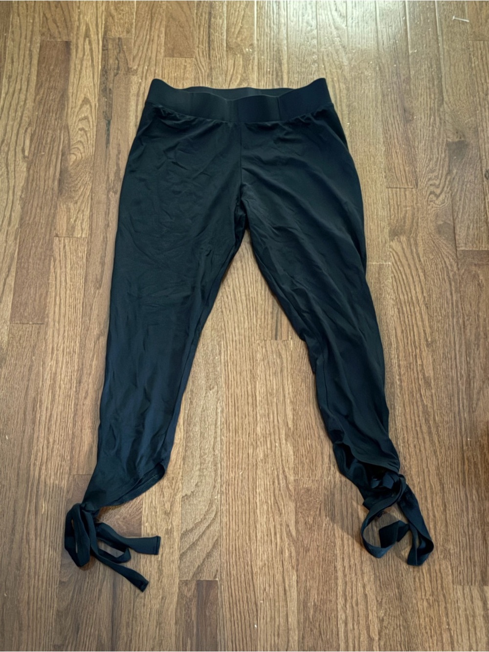Zara Black Tie-Hem Leggings